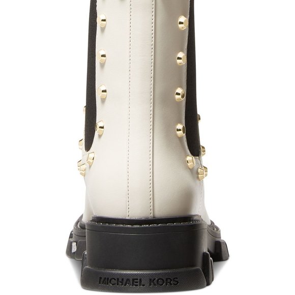 MICHAEL MICHAEL KORS Women's Ridley Studded Lug-Sole Chelsea Booties Light Cream - Picture 4 of 4